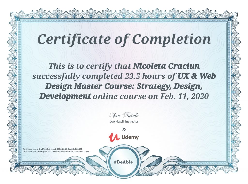 Certifikat udemi